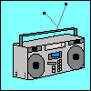 Boombox pixel art
